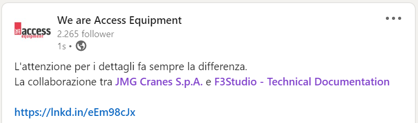 we are access equipement post su linkedin